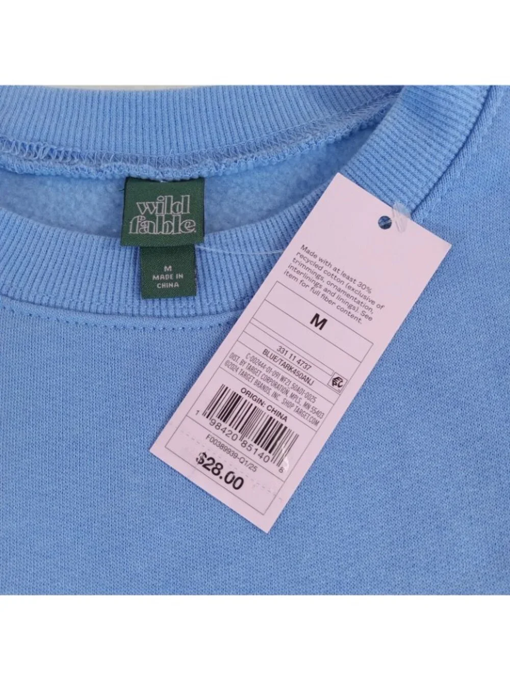 Wild Fable Women's Boxy Oversized Sweatshirt Blue Weekend Football Club Size M - Picture 5 of 14